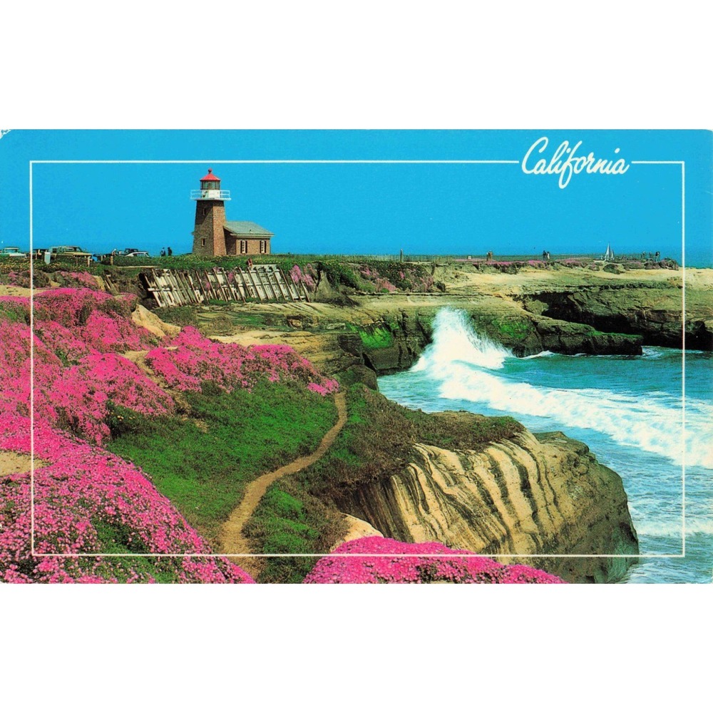 Vintage Santa Cruz California Lighthouse Postcard James Blank 3US CA 495 - Picture 1 of 2